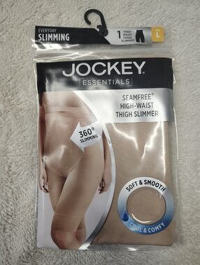 • Jockey Essentials Seamfree High Waist Thigh Slimmer Short Underwear Beige L